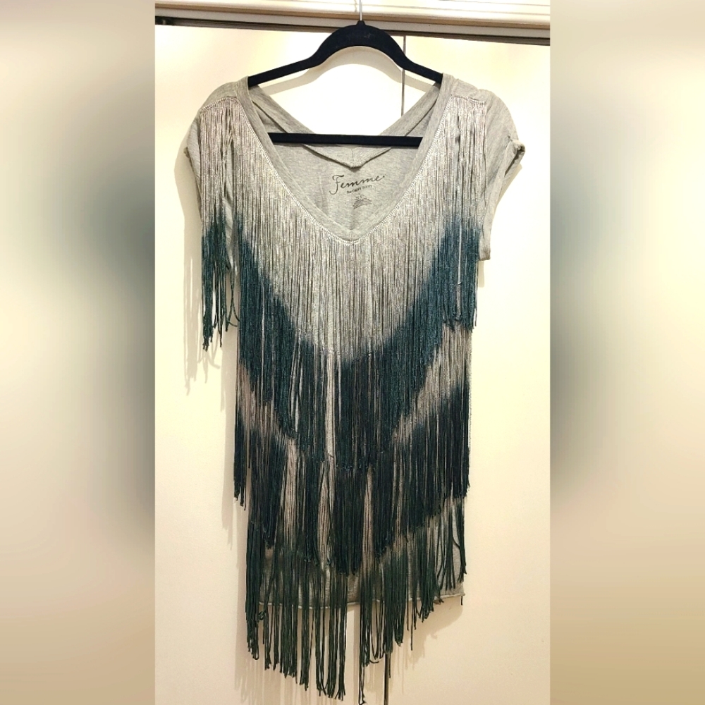 DKNY Fringe Shirt, Medium